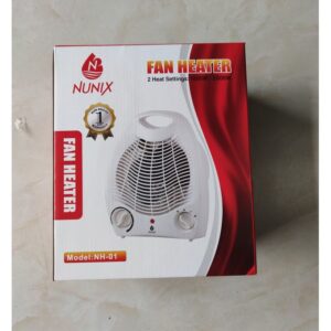 Nunix Portable Fan Heater With Two Heat Settings 1000/2000w