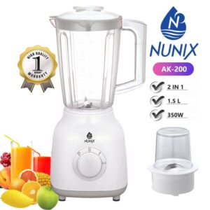 Nunix 2 In 1 Blender With Grinding Machine, 1.5L, AK-200 WHITE