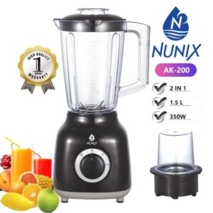 Nunix Powerful Blender 2 In 1 With Grinder Machine 1.5L AK-200 BLACK