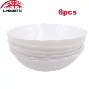 Sundabests High Quality 6 Piece 8 inch Classique Dinner Dish bowl(130019537) White 6pcs