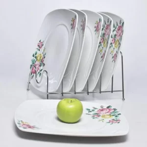 6pc floral Square Dinner plates