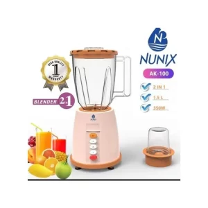 Nunix 2 In 1 Blender With Grinding Machine 1.5 Ltrs Model AK-100,1.5 Liter large capacity plastic jar