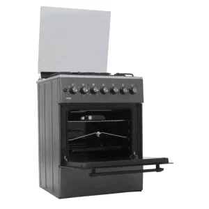 Standing Cooker, 60cm x 60cm, 3 Gas Burner + 1 Electric Plate, Decor Silver