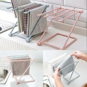 Generic Free-Standing Towel Drying Rack Holder Organizer-Kitchen/Bathroom