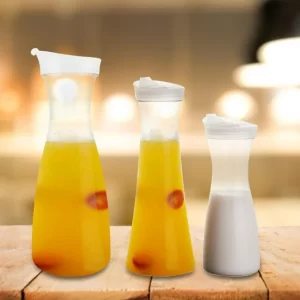 Acrylic Transparent Juice Bottle Water Jug Ice Cold Juice Jug with Lid for Bar Home Use,Juice Bottle, Water Bottle