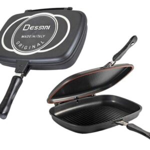 Dessini Double Grill Non-Stick Pan 36cm - Complete Set with Free Spatula and Apron available at Topwave Mombasa