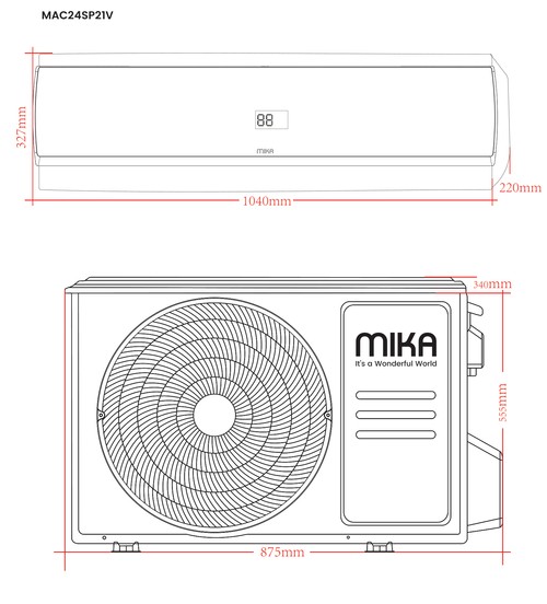 MIKA Air Conditioner, Split Type, 24000BTU available at Topwave Mombasa
