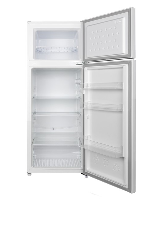 MIKA Fridge, 211L, 2 Door Top Mount Freezer, Defrost, Line Silver Dark available at Topwave Mombasa