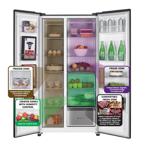 MIKA Fridge, 595L, 2 Door Side By Side available at Topwave Mombasa