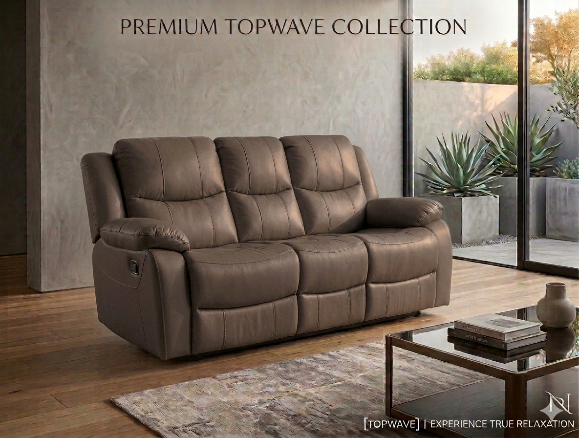 3-Seater Recliners Sofa+ Free Coffee Table available at Topwave Mombasa