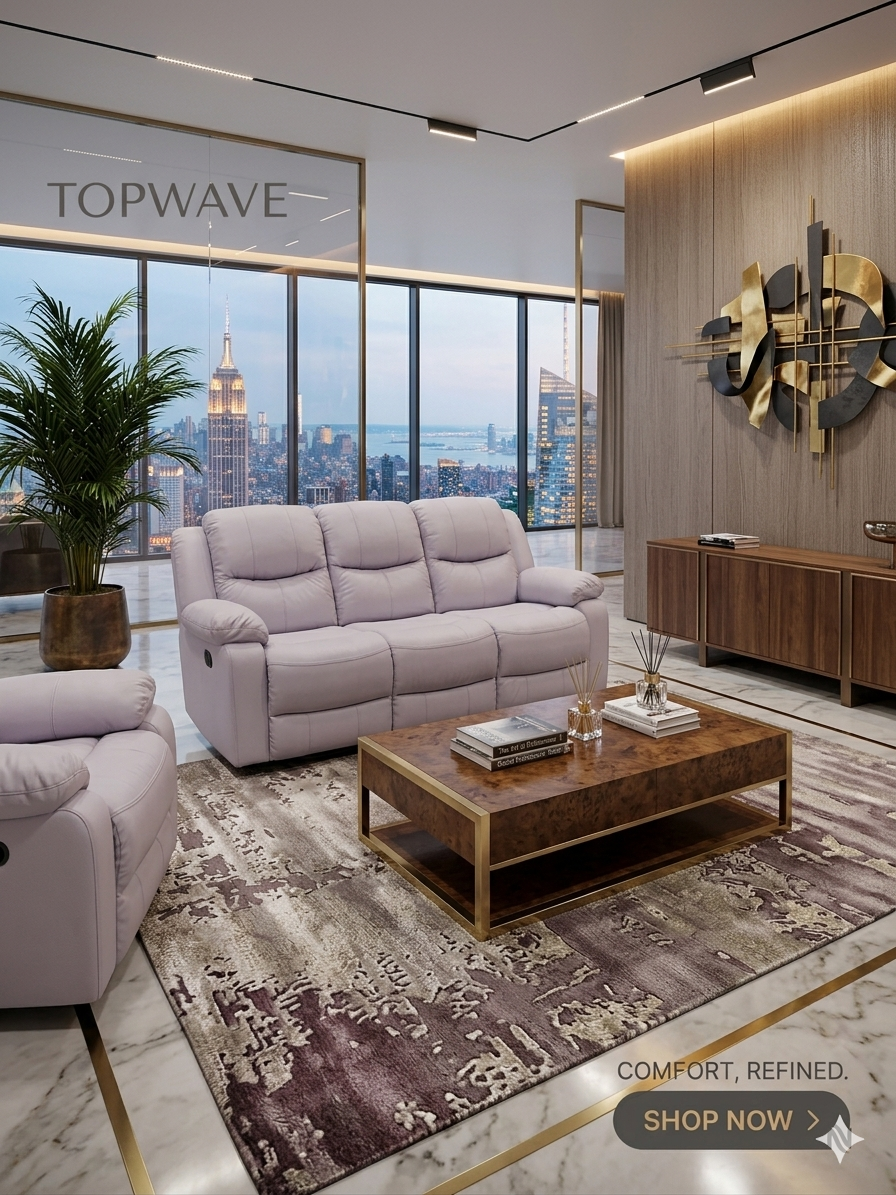 3-Seater Recliners Sofa+ Free Coffee Table available at Topwave Mombasa