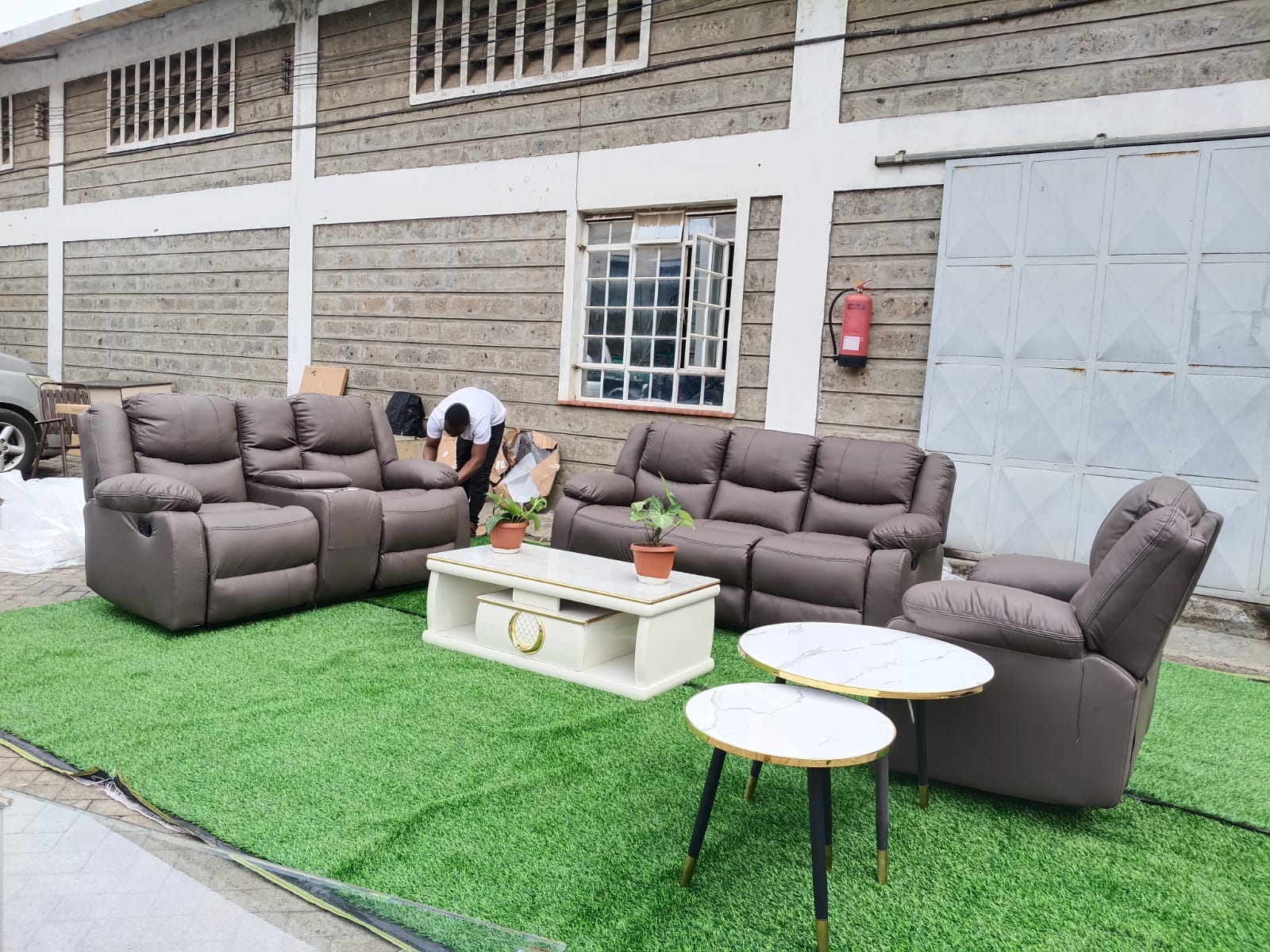 Full Recliner Sets (3-2-1 Suite)Combo 6-Seater + Free Coffee Table available at Topwave Mombasa