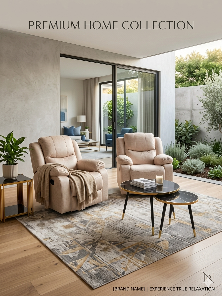 -Seater Recliner Sofa Mombasa Kenya leather recliner sofa with manual footrest at Topwave Kenya.